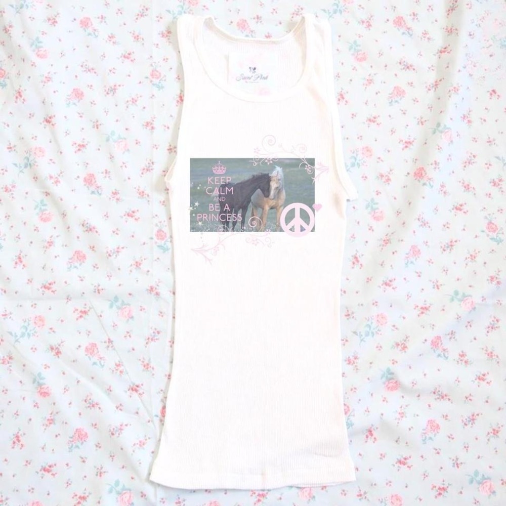 keep calm and be a princess horse ribbed tank top y2k tumblr